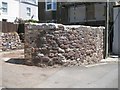 Refurbished wall and new street nameplate, corner of Mulberry Street, Teignmouth