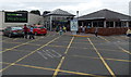 Entrance to the main building at Gordano Services, Portbury, North Somerset