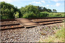 SW5131 : Pathway across the railway by Bill Boaden