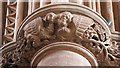 NY3955 : Human headed dragon capital, Carlisle cathedral by Bob Embleton