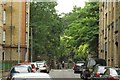 View down Rotherhithe Street towards the Brunel Museum and St Mary the Virgin Church