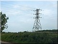 Pylon and cables crossing B1078 south-west of Needham Market