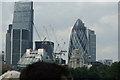 TQ3380 : View of the Heron Tower, Gherkin and Broadgate Tower from Tower Bridge by Robert Lamb