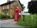 Nether Compton: signpost and phone box