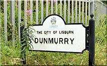 J2868 : Name sign, Dunmurry (July 2014) by Albert Bridge