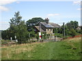 Bridleway crossing the railway at Burley in Wharfedale