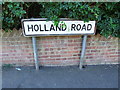 Vintage street nameplate, Holland Road, Chatham