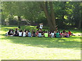 Student visitors in Christ Church meadow