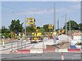 Overhead construction machines at Wilford Lane