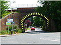 Looking east through railway bridge on Boxall