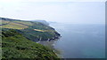 View down the Wales Coast Path from New Quay to Ynys-Lochtyn and beyond in July