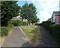 Sharp end of a grass triangle in Pilton Vale, Newport