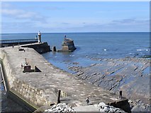 NZ9011 : East piers, Whitby by Mike Kirby