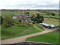 SO4108 : View over Castle Farm from the Great Tower, Raglan by Rob Farrow