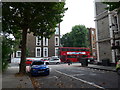 Looking out from Philbeach Gardens into Warwick Road