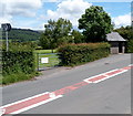 Sign and notice alongside Cwm Crawnon Road in Llangynidr