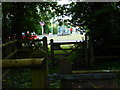 Bridleway leaves Bullswater Common through two gates