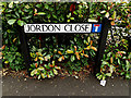 Jordon Close sign