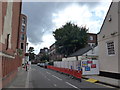 Looking from Flood Street into Alpha Street