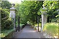 South side of gate pillars on a path to Forde House, Newton Abbot