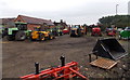 Large-tyred vehicles on display in Moreton-in-Marsh