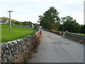 The driveway to the paper mill and caravan site