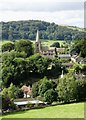 Hathersage Church from the slopes of High Lees