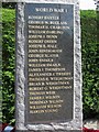 Shilbottle War Memorial World War One plaque