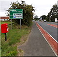 Queen Elizabeth II postbox near Malmesbury Garden Centre