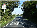 Lane looking east at Oldwalls village boundary