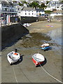 Boats in St Mawes harbour at low tide