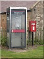 NU2614 : Telephone box and postbox in Boulmer by Graham Robson