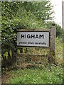 TM0436 : Higham Village Name sign on the B1068 by Geographer