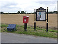 Fledborough postbox ref NG22 166 and village notice board