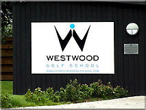 TL9637 : Lee Westwood Golf School sign by Geographer