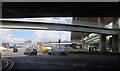 Under the A5 and A406 elevated intersection