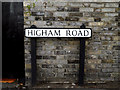 TM0434 : Higham Road sign by Geographer