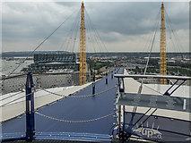 TQ3979 : Up the O2 Viewing Platform, O2 Arena, Greenwich by Christine Matthews