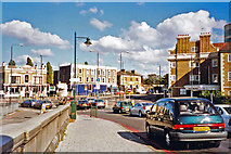TQ1978 : North on A205 South Circular Road at the end of Kew Bridge, Brentford by Ben Brooksbank