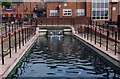 SP8436 : The ornamental canal at the Premier Inn, Shirwell Crescent, Furzton, Milton Keynes by P L Chadwick