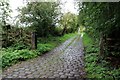 SK0186 : Cobbled lane at Wilde's Crossings by Graham Hogg