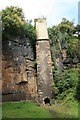 Ruined chimney in the Torrs Riverside Park.