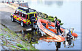 J3473 : Fire Brigade rescue boat, River Lagan, Belfast - September  2014(3) by Albert Bridge