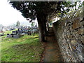 Path along the southern perimeter wall of Gelliron Cemetery, Pontycymer