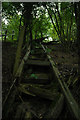 SO6422 : Remains of steps on old railway embankment by John Winder