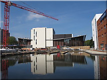 SP8213 : Aylesbury Waterside Theatre and canal basin by David Hawgood
