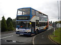 Bus outside National Grid Academy, Eakring