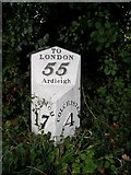 TM0428 : Milepost on A137, Ardleigh by Bikeboy