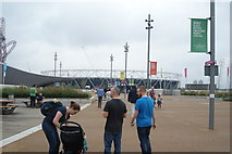 TQ3884 : View of the Olympic Stadium from the walkway heading from Westfield Way to the Olympic Park by Robert Lamb