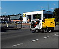 Sweeping up near the Granville Street Lidl in Newport